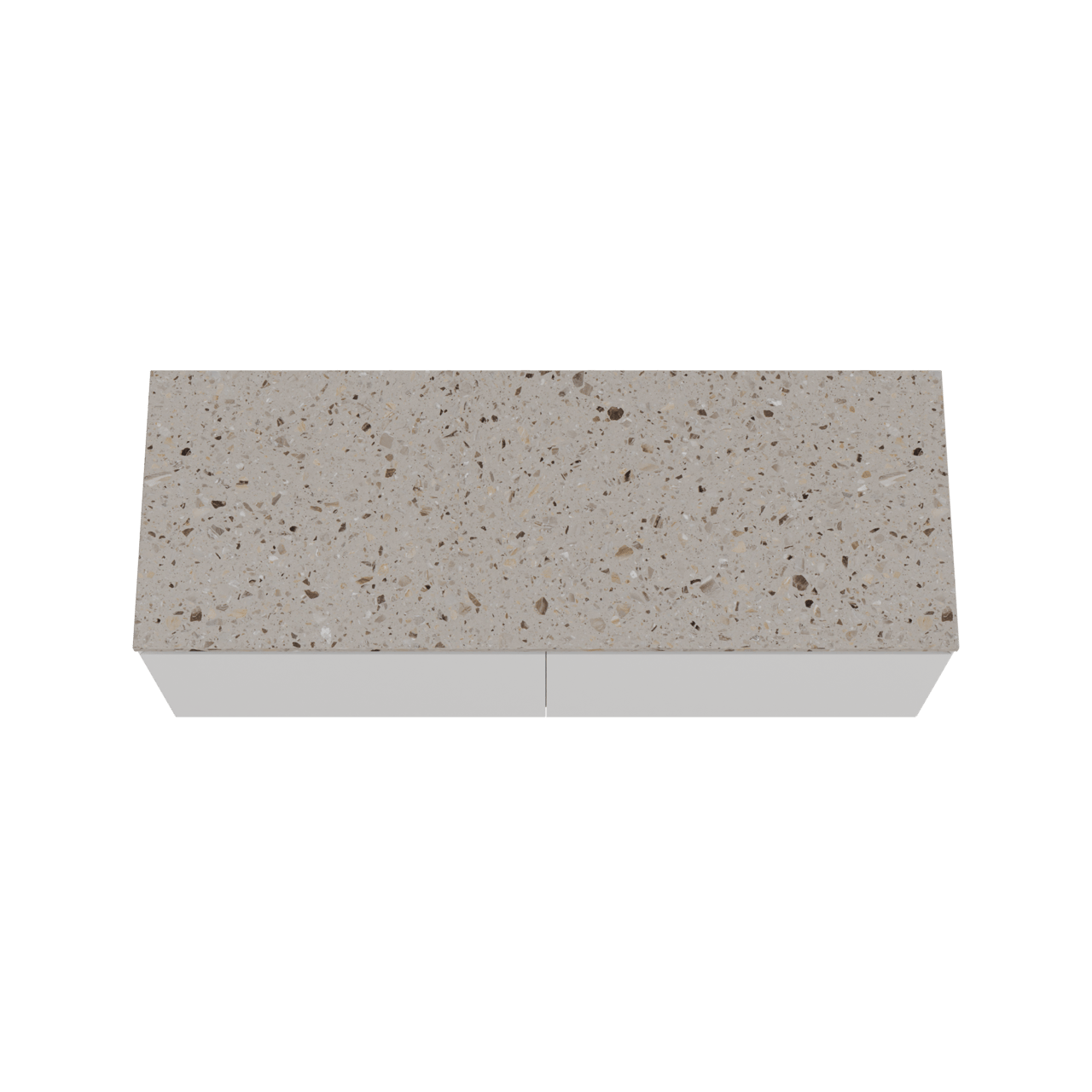 Balmani Idra meuble salle de bains suspendu 150 x 55 cm blanc mat avec Stretto tablette simple ou double en terrazzo greige terrazzo