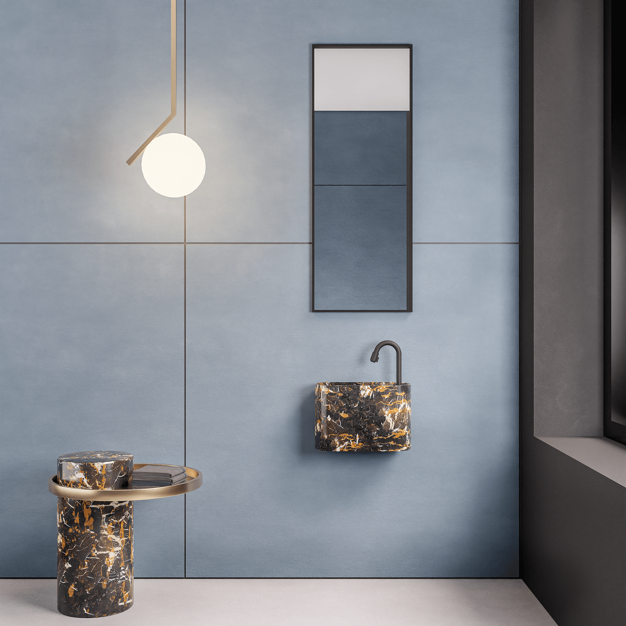 Balmani Expo miroir rectangulaire noir 45 x 120 cm