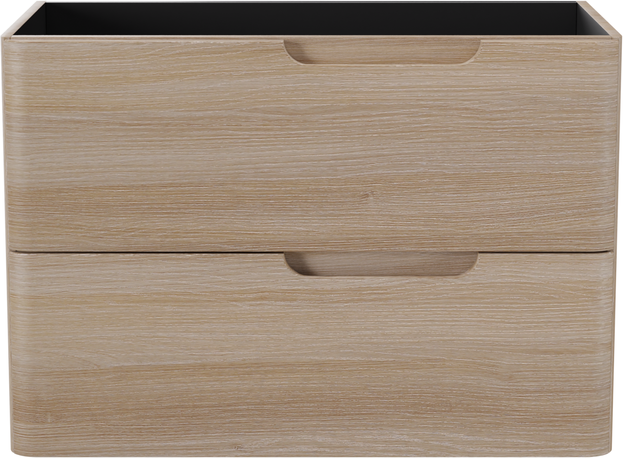 Linie Curvo meuble sous-vasque suspendu 80 x 46 cm chêne clair 2 tiroirs