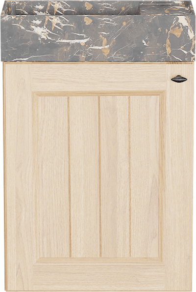 Balmani Lemon zwevend toiletmeubel 42 x 21 cm natuur eiken met Dama wastafel in Portoro Gold marmer