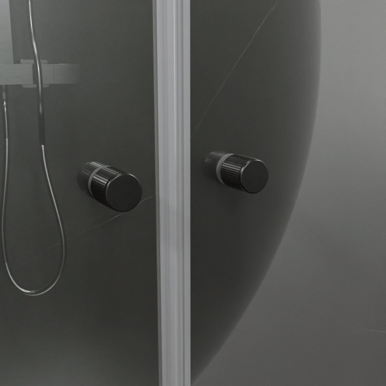 Luca Varess Kuresa porte battante 80 x 200 cm verre transparent profil noir mat