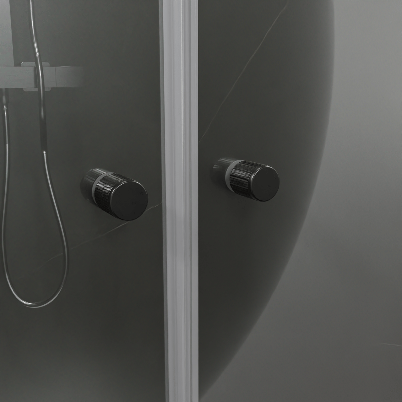 Luca Varess Kuresa Dusche Pendeltür, 80 x 200 cm, Klarglas, Schwarzes Profil, matt