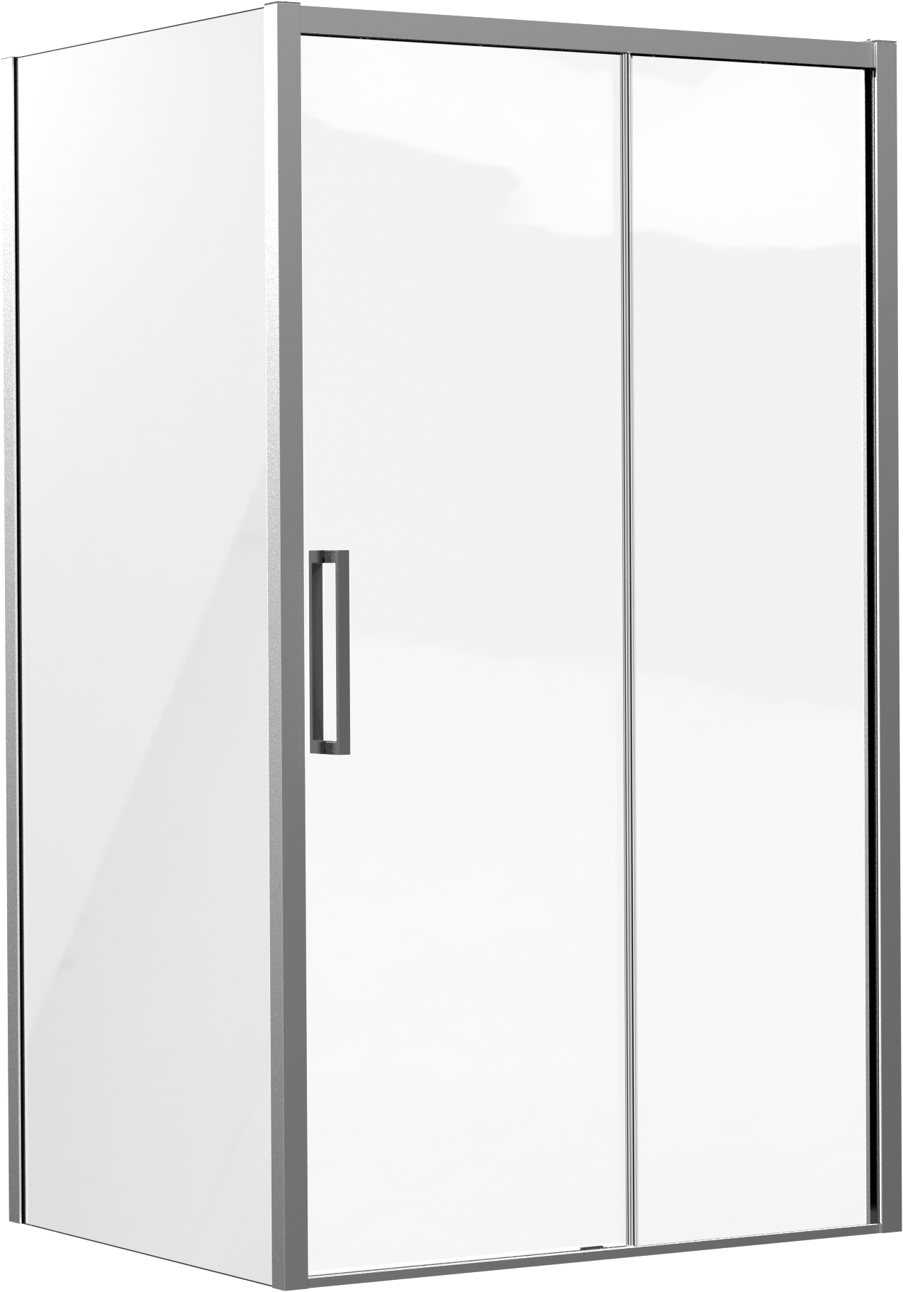 Luca Varess Senses douchehoek met schuifdeur en vaste zijwand 120 x 100 cm helder glas glanzend chroom profiel