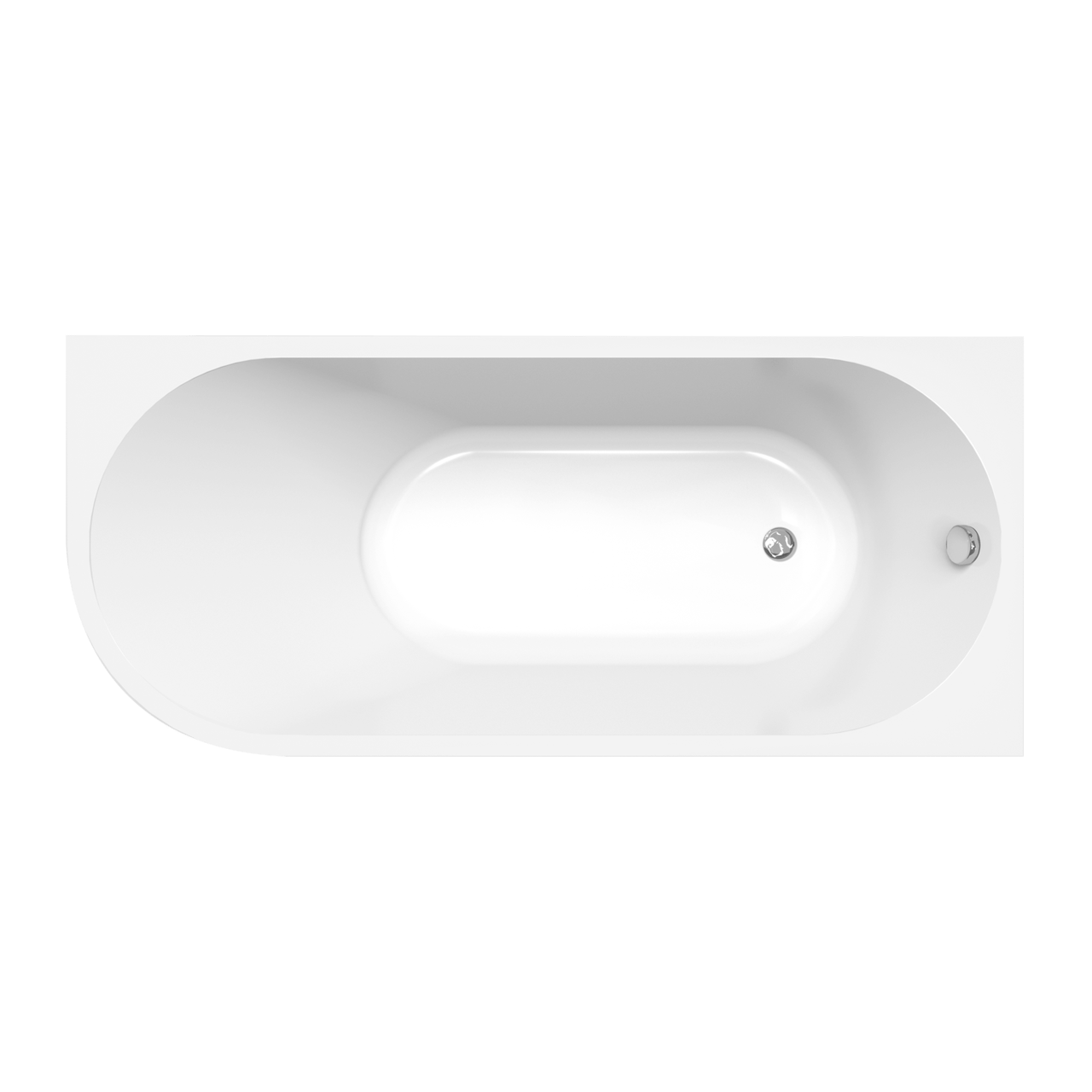 Linie Paulo 1-Personen-Eckbadewanne: rechts, 170 x 75 cm, Acryl, Weiß Glänzend