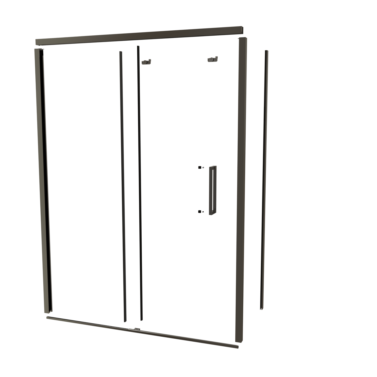 Balmani Senses Design 160 cm links douchecabine met schuifdeur profielenset brushed gunmetal