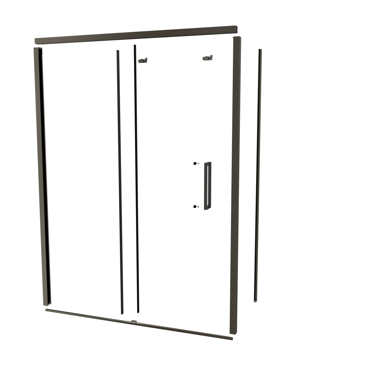 Balmani Senses Design 160 cm links douchecabine met schuifdeur profielenset brushed gunmetal