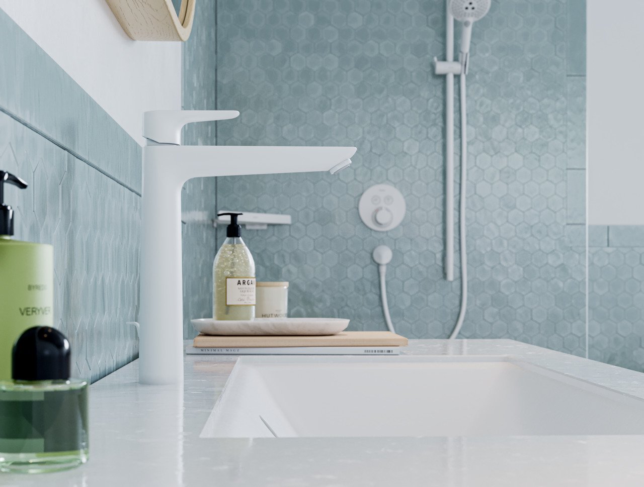 Hansgrohe Talis E 240 verhoogde wastafelkraan Matt White