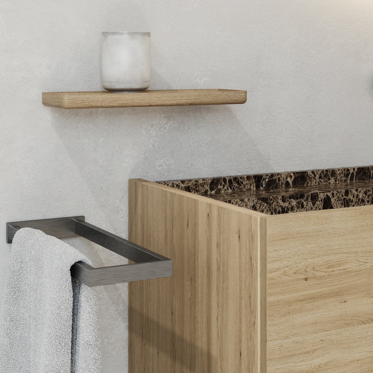 Blaufoss Noma porte-serviette double Brushed GunMetal 41 cm