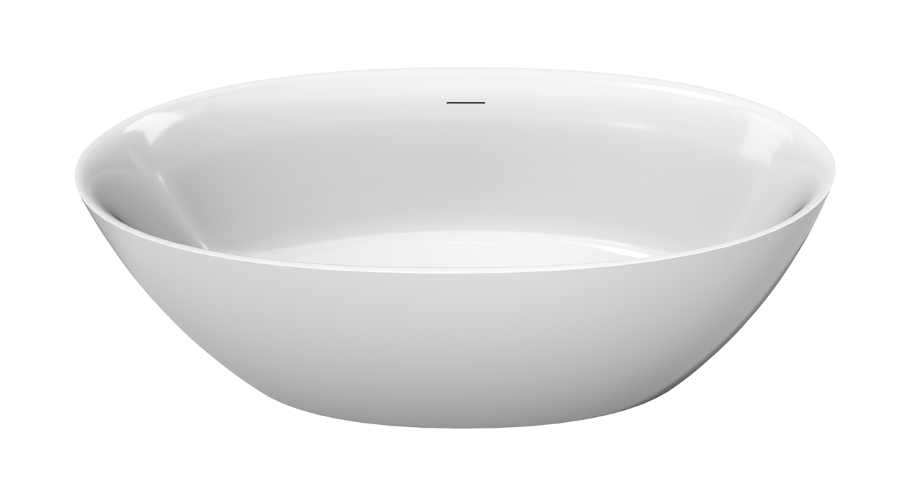 Luca Varess Dias baignoire îlot ovale 170 x 82 cm acrylique blanc brillant