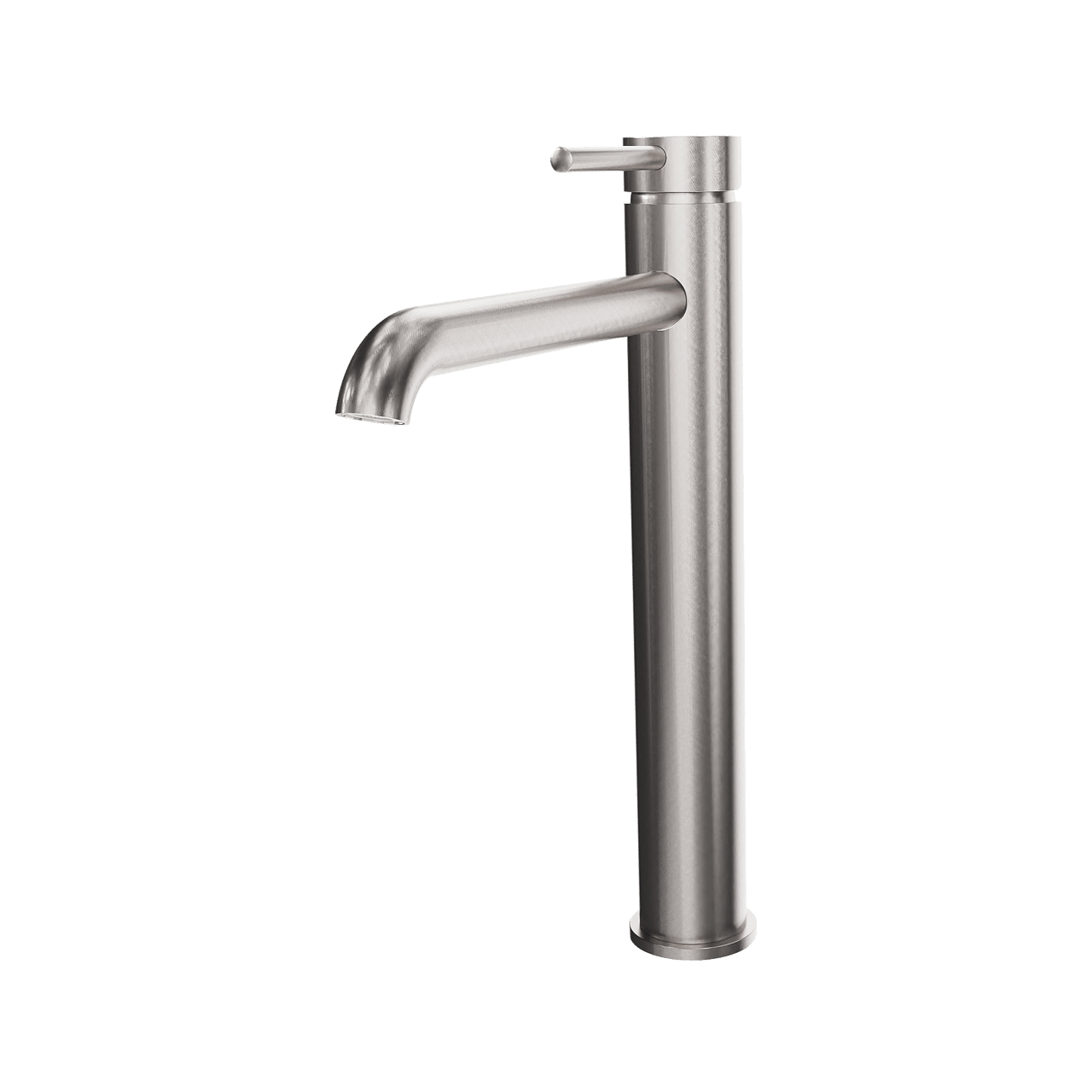 Blaufoss Round verhoogde wastafelkraan Brushed CoolMetal