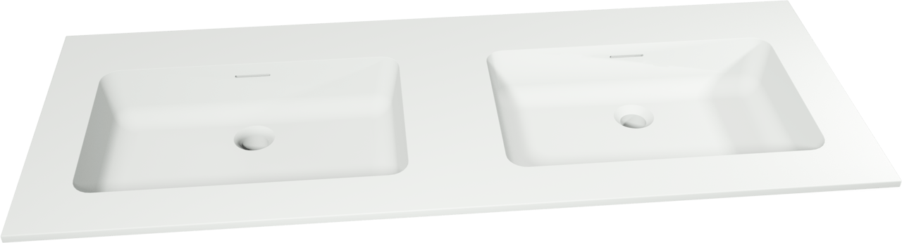 Storke Mata Doppelwaschtisch, Solid Surface matt, 130 x 52 cm