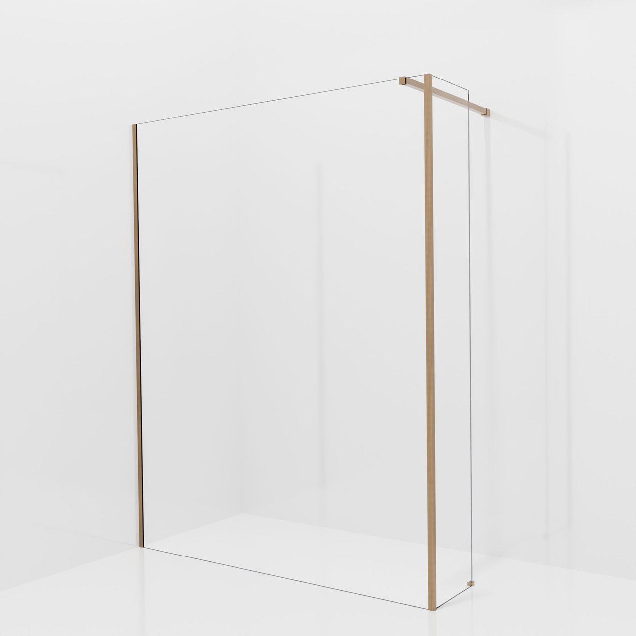 Balmani Modular inloopdouche met vaste zijwand: 160 x 200 cm, Helder glas, Brushed Rosegold profielen