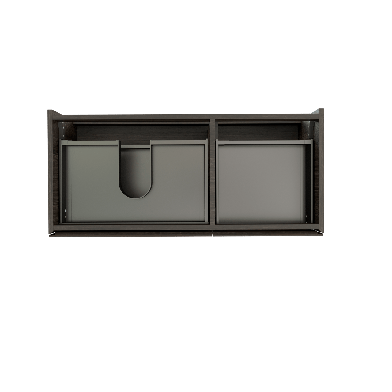 Storke Edge zwevende wastafelonderkast 100 x 46 cm asymmetrisch links donkere eik 3 lades