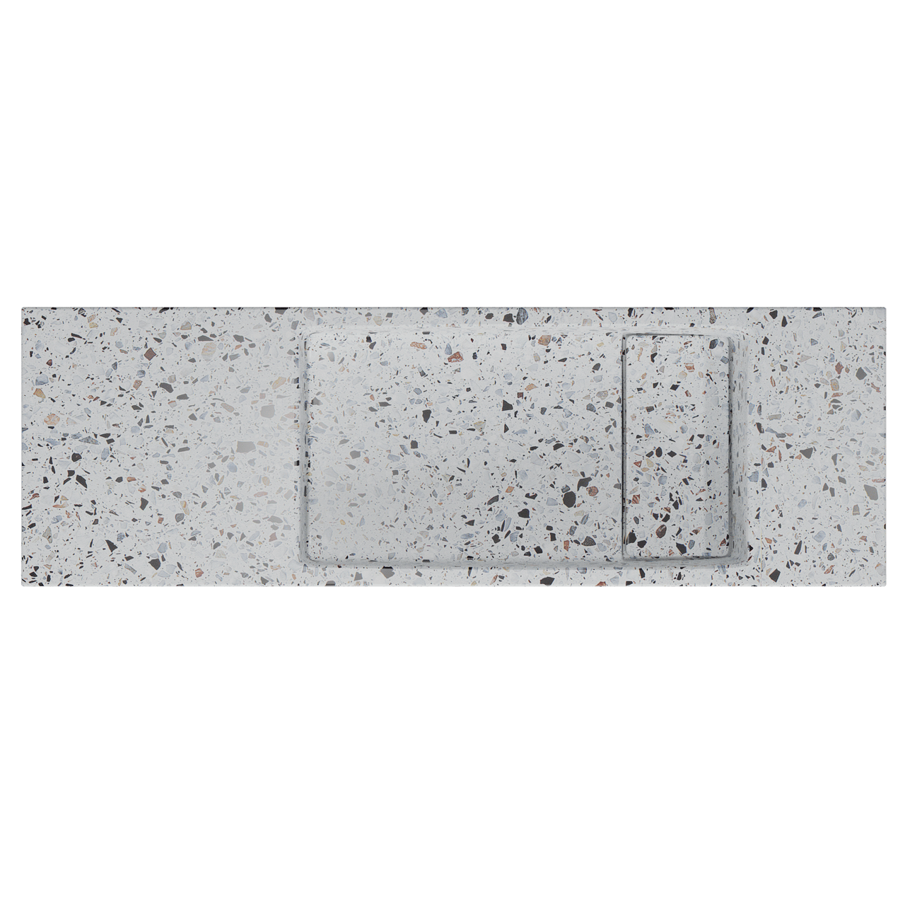 Balmani Mood Handwaschbecken: 65 x 20 cm, Bianco Nero Terrazzo