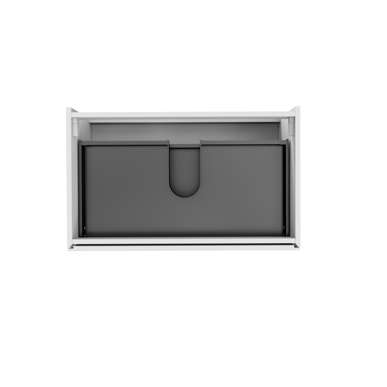 Storke Edge hängender Waschbeckenunterschrank: 85 x 52 cm, Weiß Glänzend, 2 Schubladen