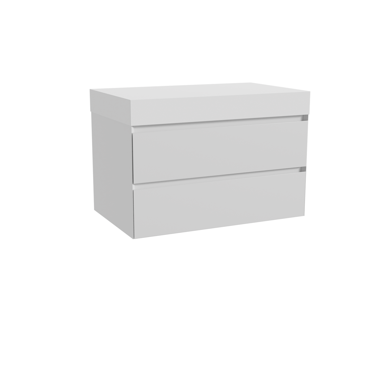 Balmani Mitra hängendes Möbelstück Set: 90 x 55 cm, Weiß matt, mit Dominus Einzel Waschtischplatte, Solid Surface Weiß matt