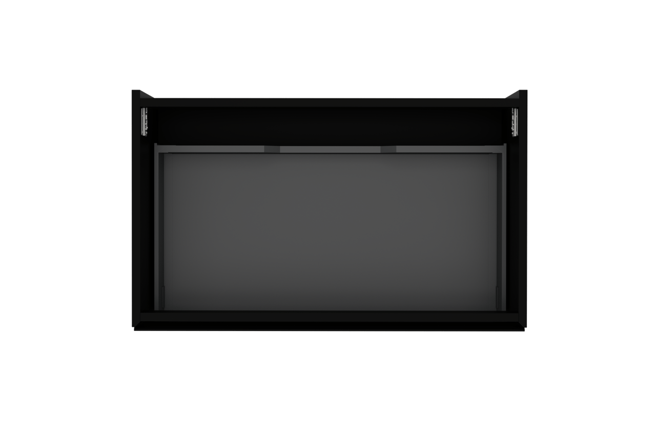 Storke Edge hängender Waschbeckenunterschrank: 85 x 52 cm, Schwarz matt, 1 Schublade