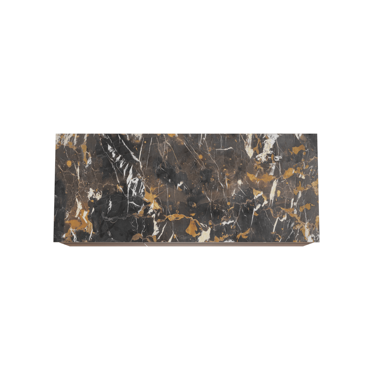 Balmani Mitra hängendes Möbelstück Set: 135 x 55 cm, Nussbaum, mit Stretto Einzel- oder Doppel Waschtischplatte, Marmor Portoro Gold