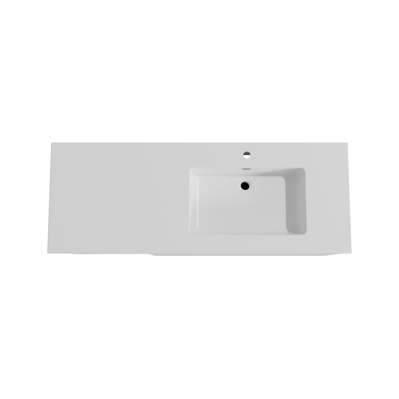 Storke Edge hängendes Möbelstück Set: 140 x 52 cm, Weiß matt, mit Diva Waschtisch rechts, Marmorkomposit Weiß glänzend