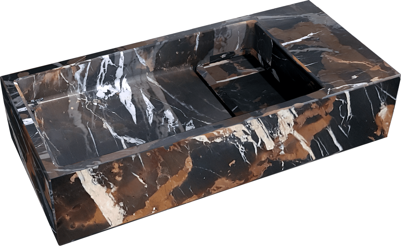 Balmani Mood Handwaschbecken: Portoro Gold Marmor, 45 x 20 cm