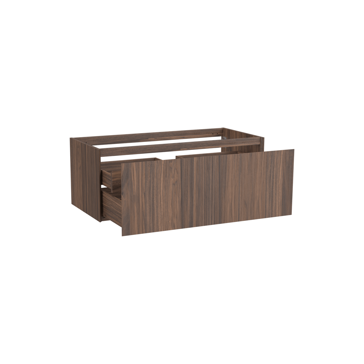 Balmani Idra zwevende wastafelonderkast 120 x 55 cm fineer notelaar 2 lades