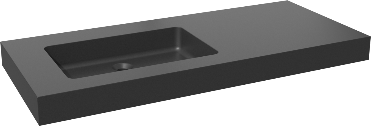 Storke Scuro High Waschtisch, links, Quarz matt, 120 x 52 cm