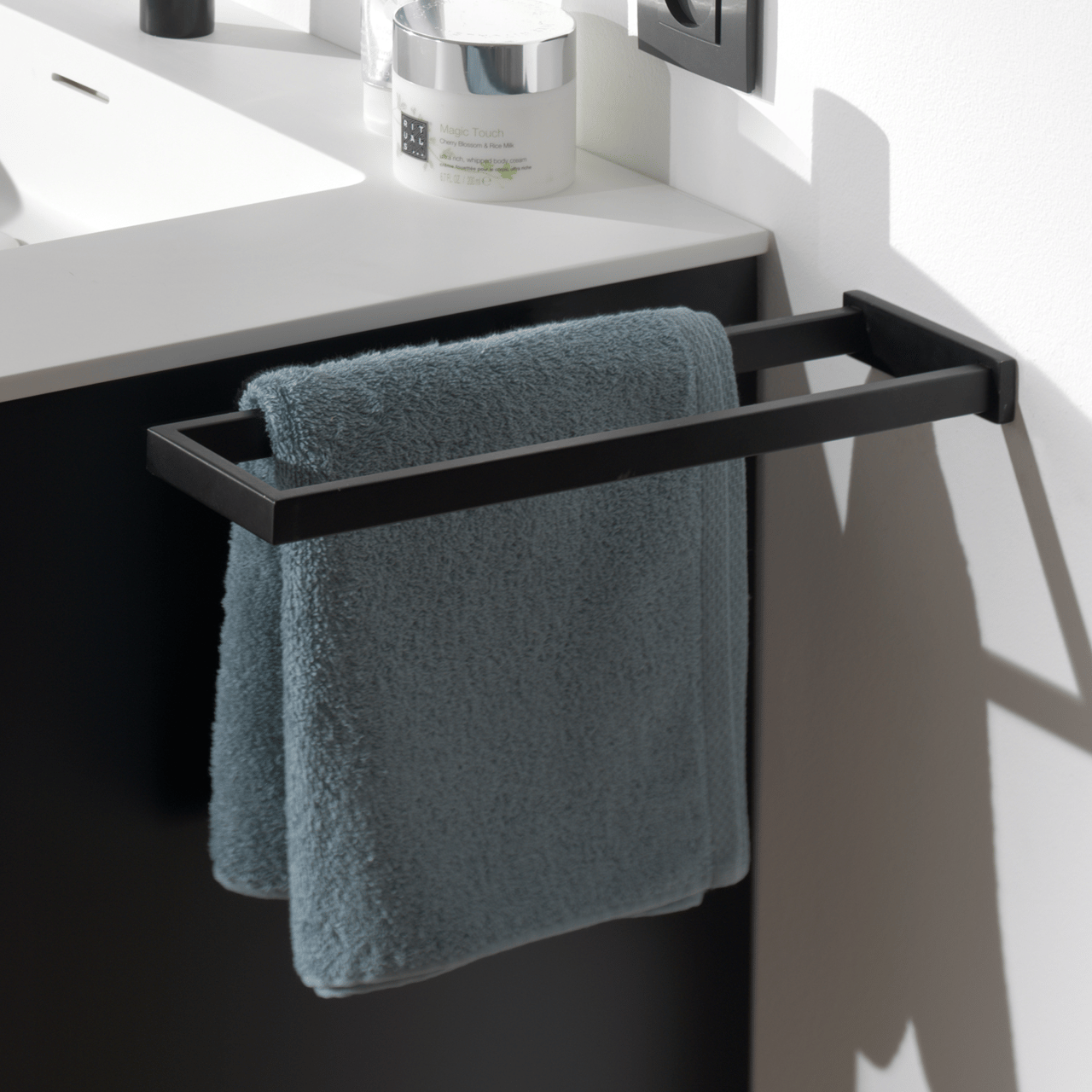 Blaufoss Noma porte-serviette double noir mat 41 cm