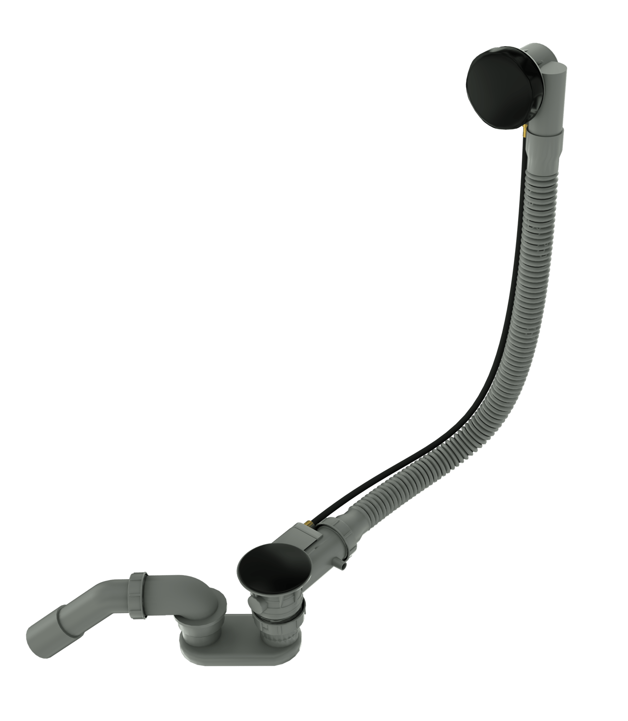 Santeg Unibath badafvoer met overloop 70cm mat zwart