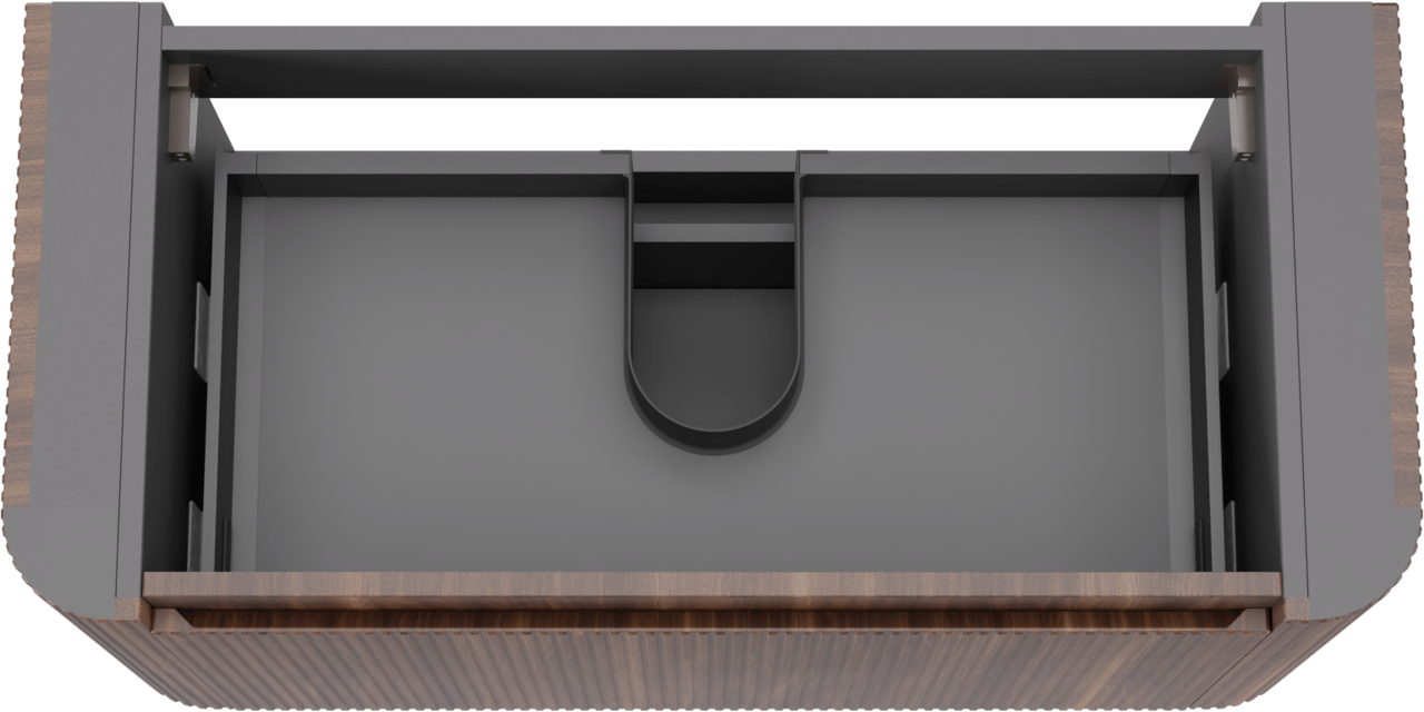 Storke Soft zwevende wastafelonderkast 100 x 46 cm Notelaar 2 lades vert. sym. Groef