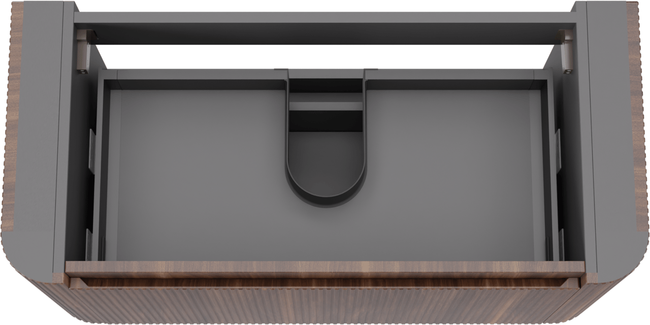 Storke Soft meuble sous-lavabo suspendu 100 x 46 cm Noyer 2 tiroirs Nervure sym. vert.