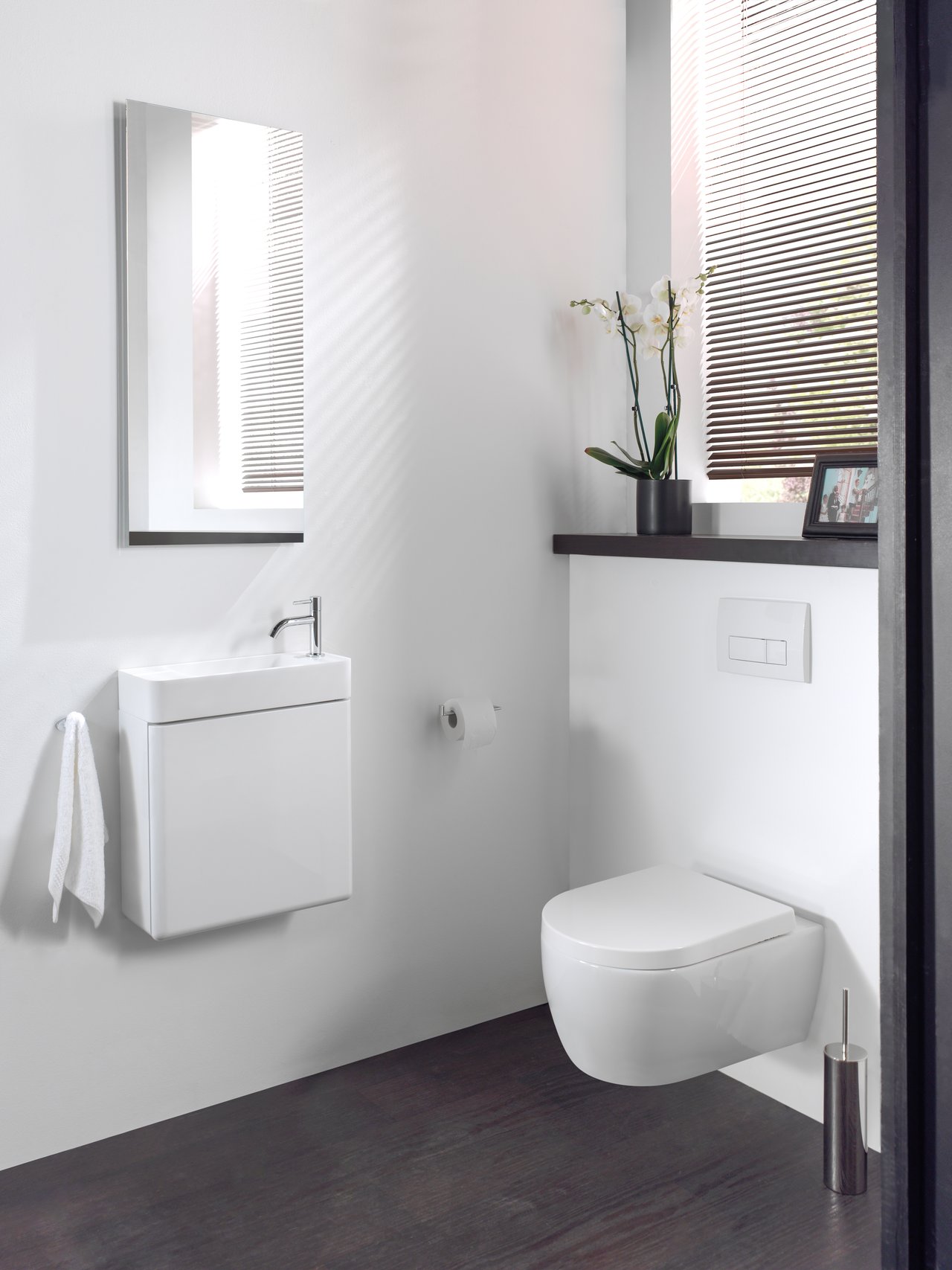 Storke Curvado zwevende fonteinkast 45 x 18 cm hoogglans wit