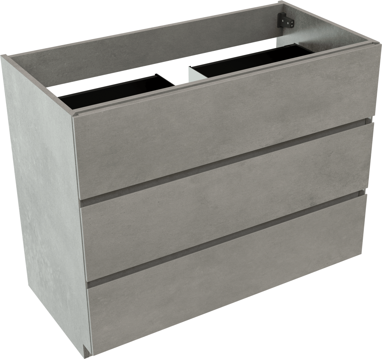Storke Edge staande wastafelonderkast 105 x 52 cm beton donkergrijs 3 lades