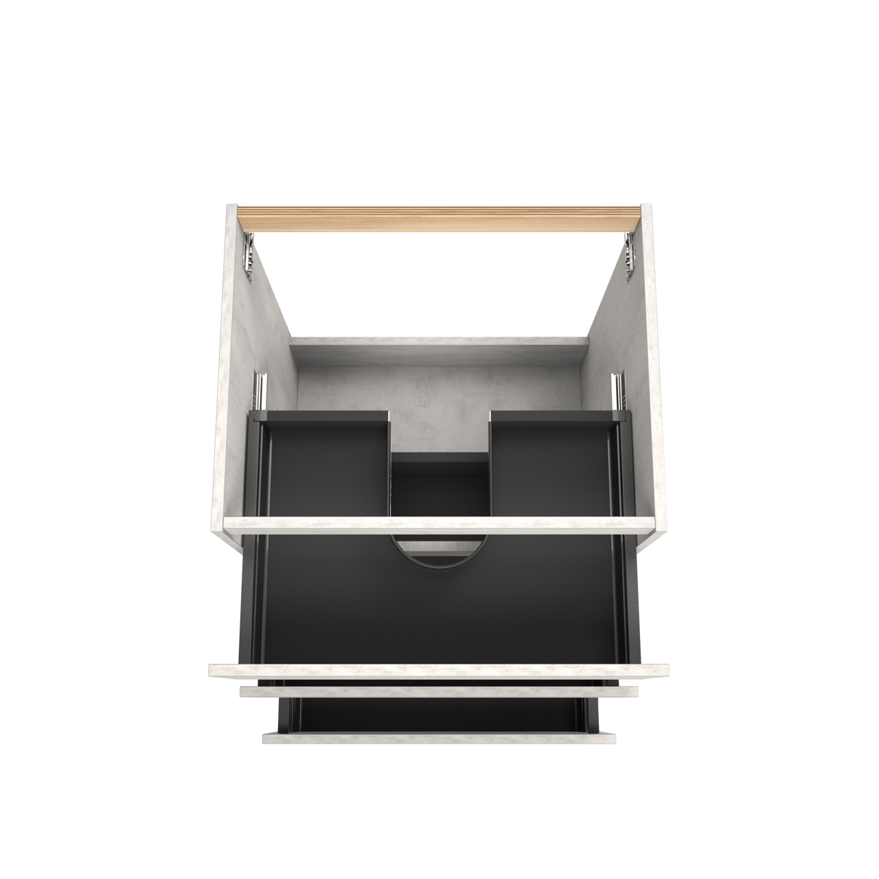 Balmani Lucida staande wastafelonderkast 67,5 x 55 cm beton zilvergrijs 3 lades