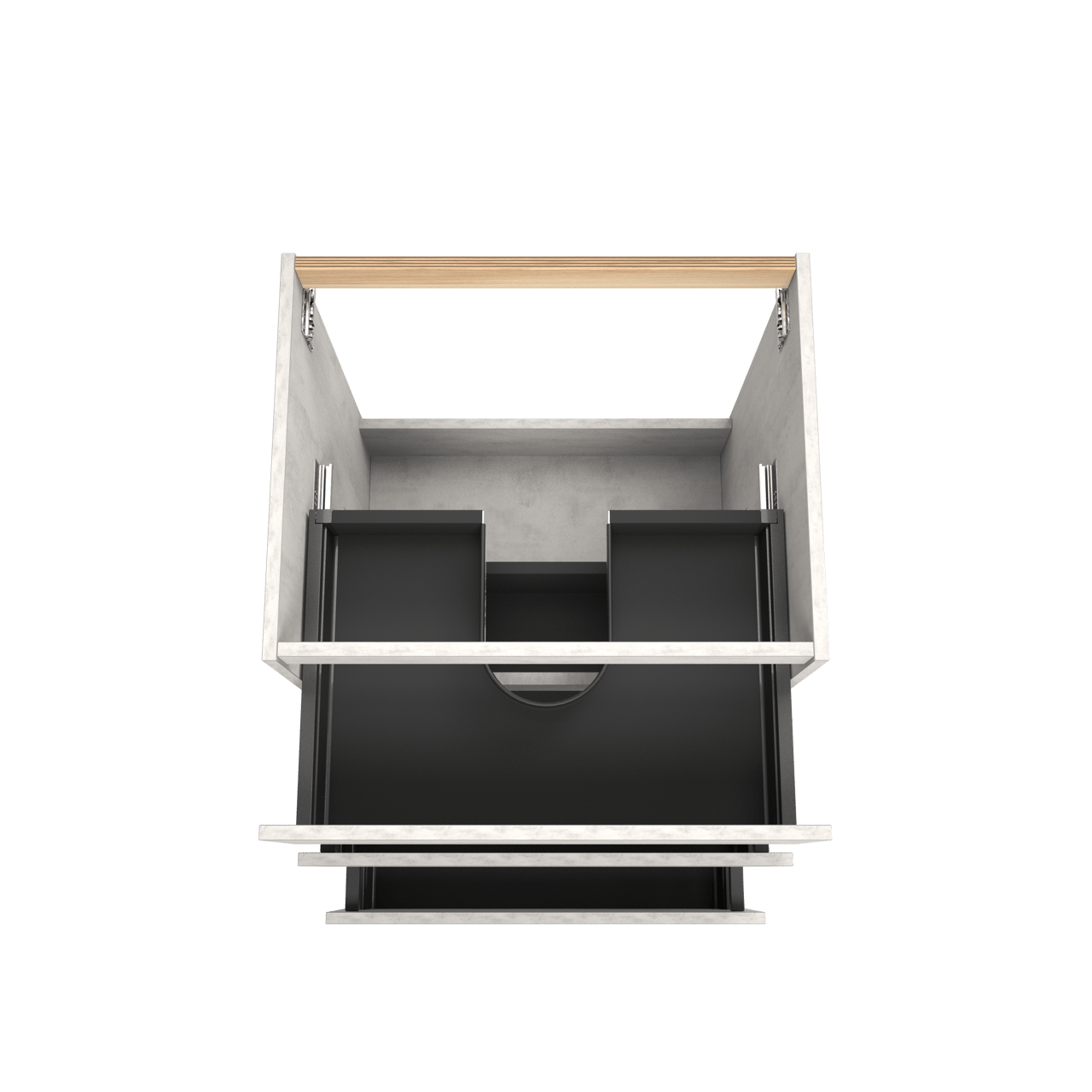 Balmani Lucida meuble sous-lavabo a poser 67,5 x 55 cm béton gris argent 3 tiroirs