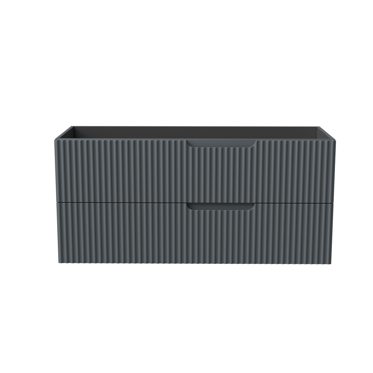 Linie Ribbo zwevende wastafelonderkast 120 x 46 cm blauw antraciet 2 lades