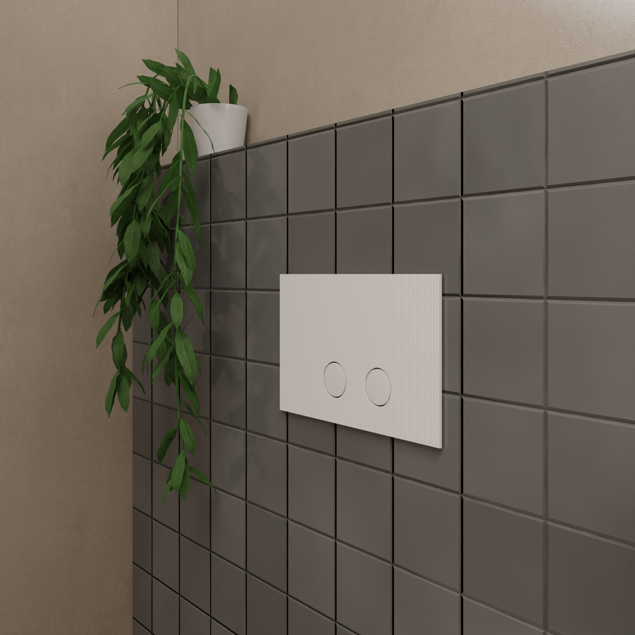 Perola Ribs bedieningspaneel Mat Wit voor UP320 of UP720 inbouwreservoir