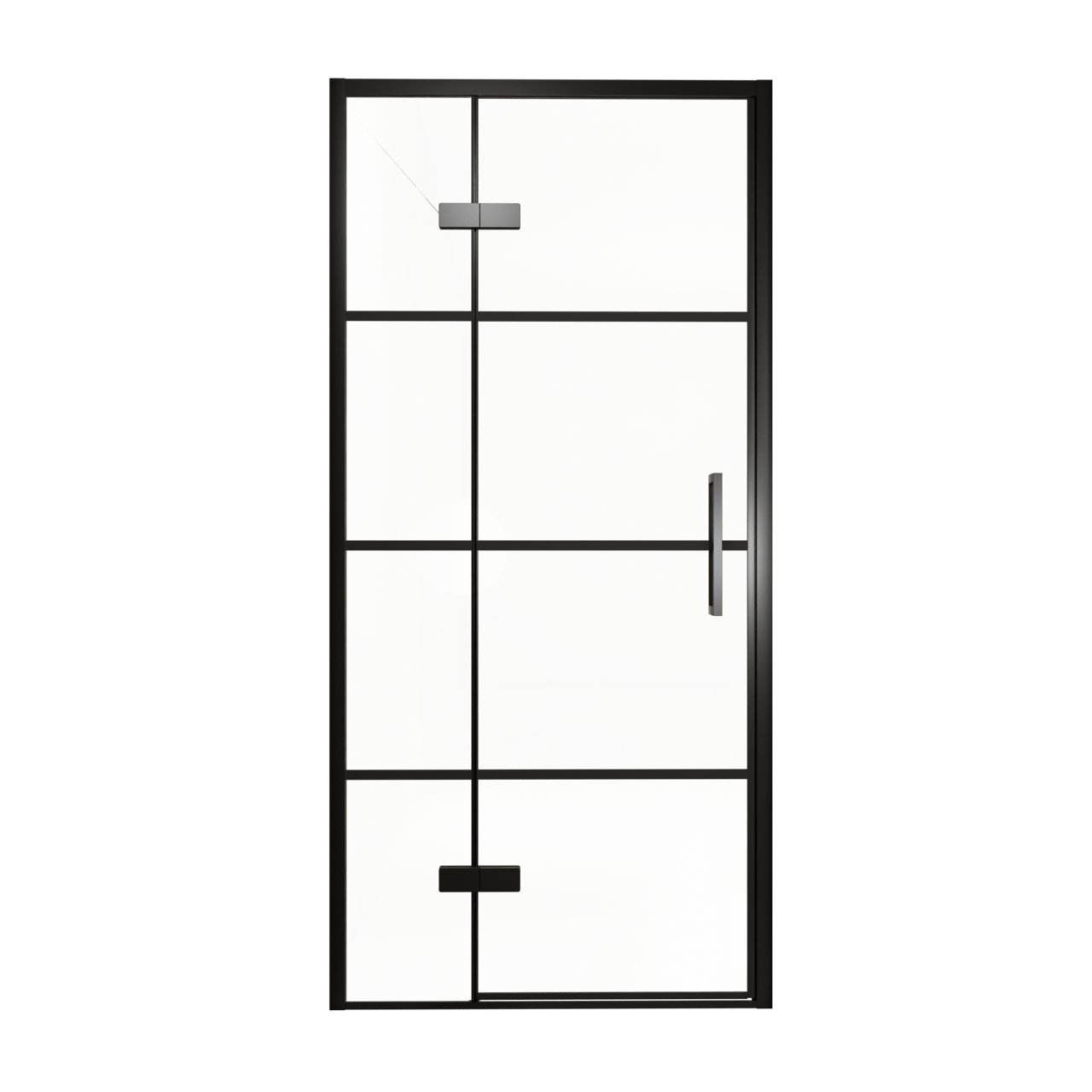 Balmani Senses Design Dusche Drehtür, Links, 100 cm x 210 cm, Lined, Profil Schwarz