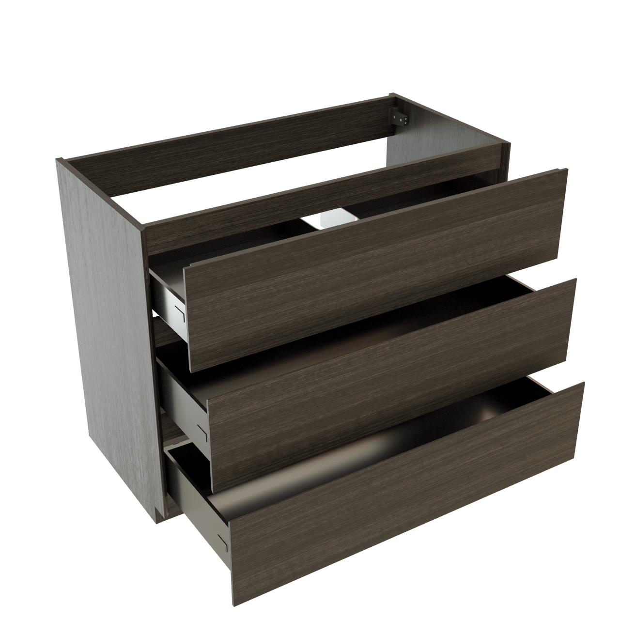 Storke Edge staande wastafelonderkast 105 x 52 cm donkere eik 3 lades