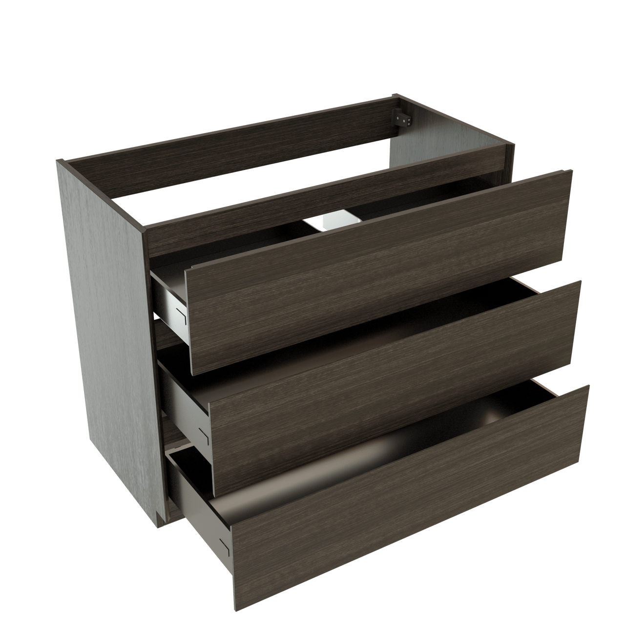 Storke Edge meuble sous-lavabo a poser 105 x 52 cm chêne foncé 3 tiroirs