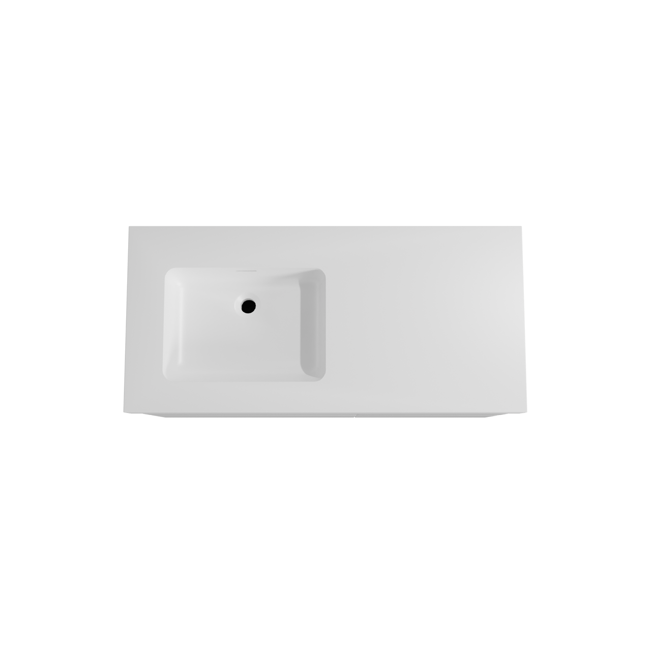 Storke Edge zwevend badmeubel 110 x 52 cm hoogglans wit met Mata High asymmetrisch linkse wastafel in solid surface mat wit