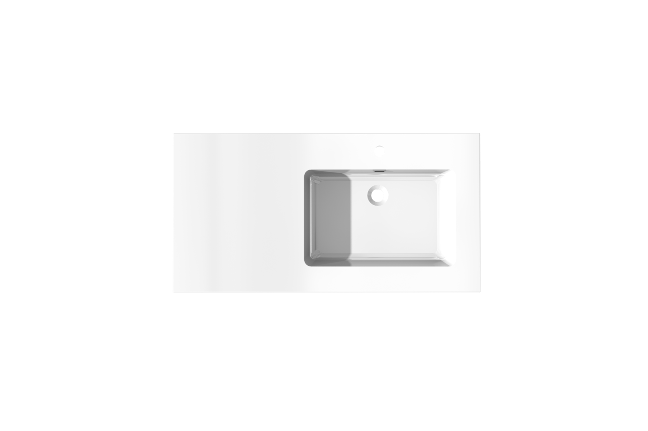 Storke Diva asymmetrisch rechtse wastafel glanzend composiet marmer 100 x 52 cm