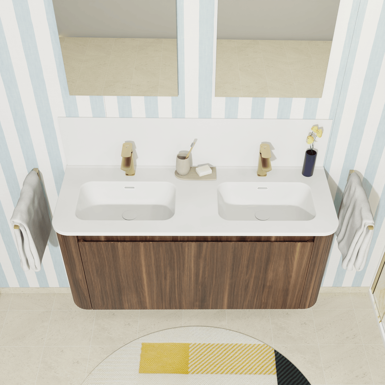 Luca Varess crédence solid surface blanc mat 25 x 120 cm