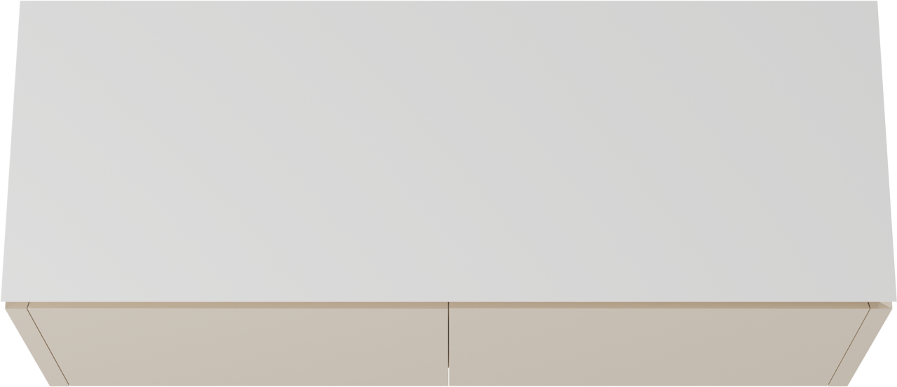 Balmani Eclips zwevend badkamermeubel 150 x 55 cm Sandbeige met Eclips enkel of dubbel tablet in Solid Surface mat wit