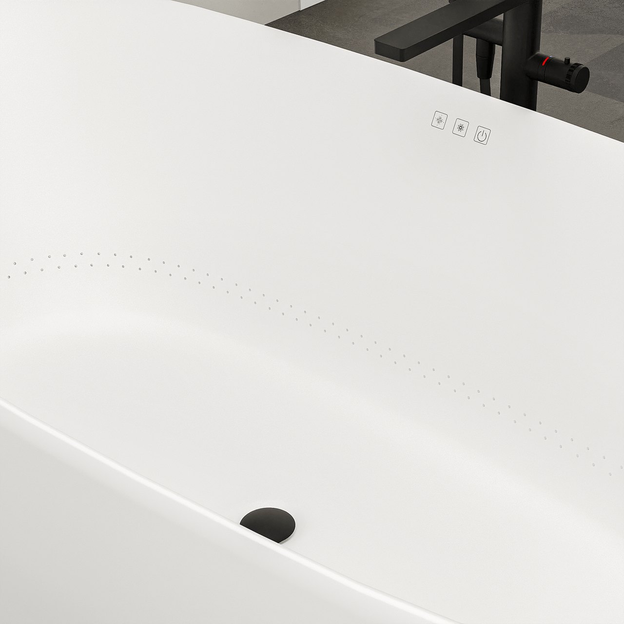 Luca Varess Bolla ovaal air whirlpool 180 x 80 cm acryl mat wit