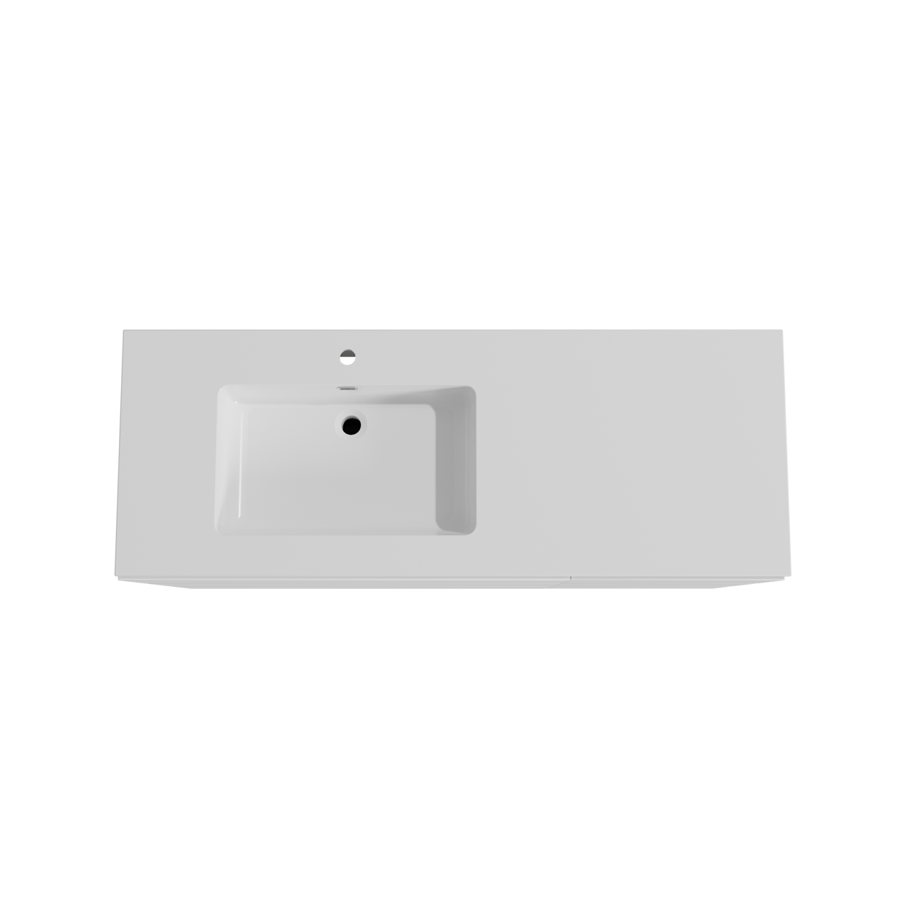 Storke Edge freistehendes Möbelstück Set: 140 x 52 cm, Weiß matt, mit Diva Waschtisch links, Marmorkomposit Weiß glänzend