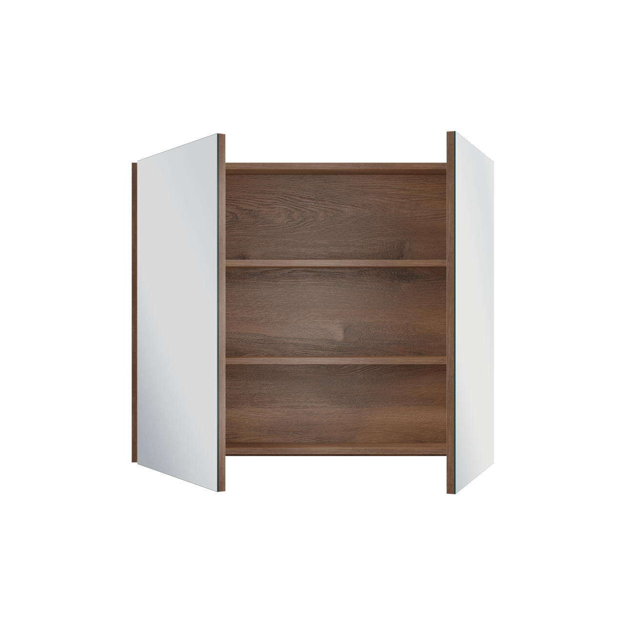 Linie Montro Spiegelschrank Bad: 90 x 75 cm, braune Eiche
