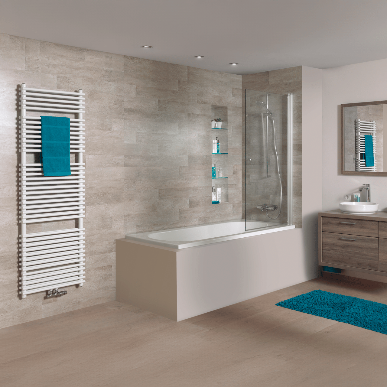 Luca Varess Rosala eenpersoons inbouwbad 170 x 80 cm acryl Glanzend Wit