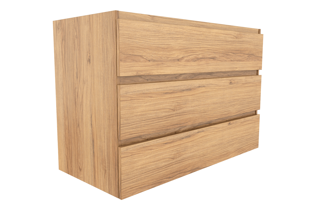 Balmani Lucida meuble sous-vasque a poser 120 x 55 cm teck 3 tiroirs