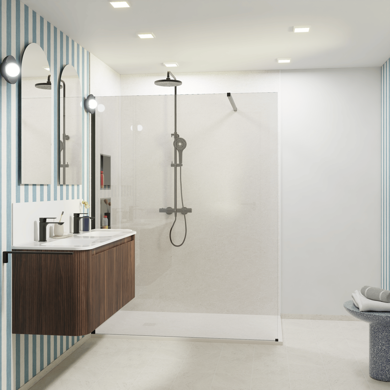 Luca Varess Suite receveur de douche 160 x 90 cm marbre composite Dizzy Light