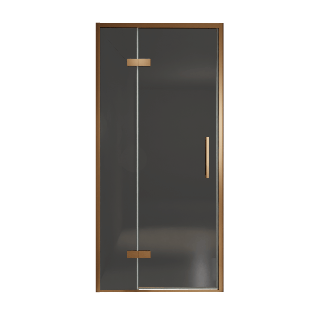 Balmani Senses Design douche draaideur links 100 cm x 210 cm Rookglas, Brushed Rosegold profielen, met coating